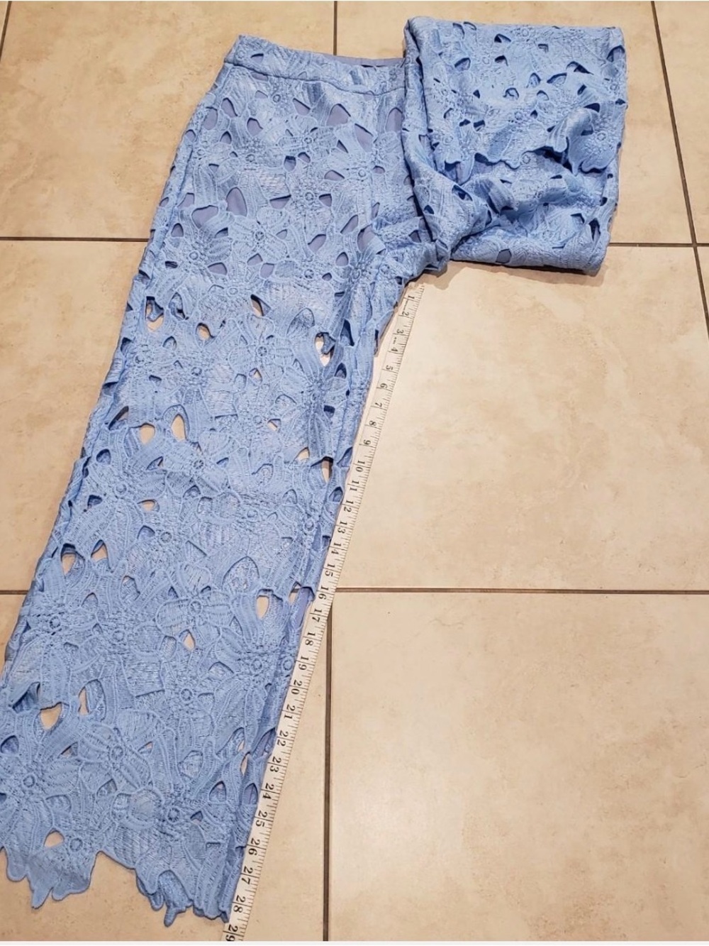 Commense Periwinkle Blue Lace Wide-Leg Jumpsuit - Picture 9 of 9